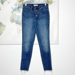 Madewell Jeans 10" High-Rise Skinny Crop Sz 26 Button-Front Tencel Denim Edition